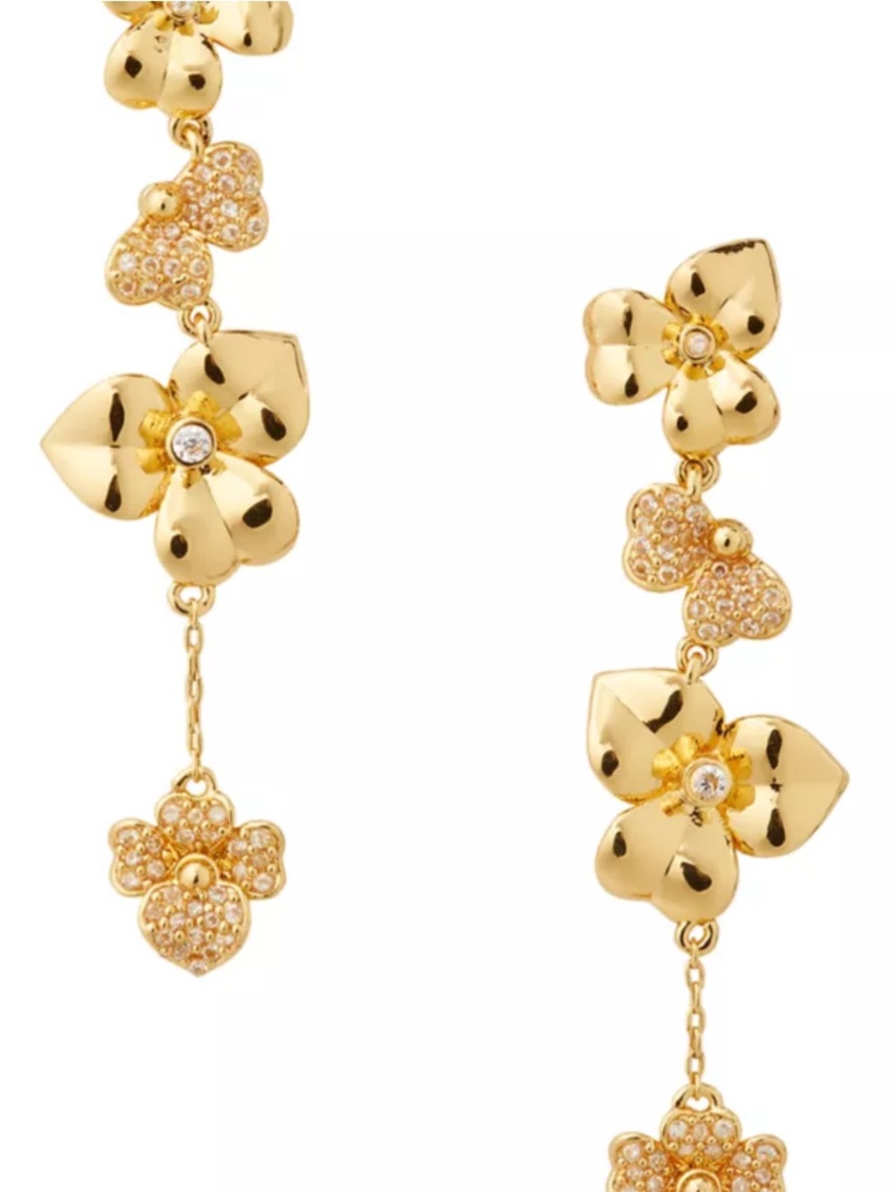 Kate Spade New York Precious Pansy Pavé Linear Drop Earrings
